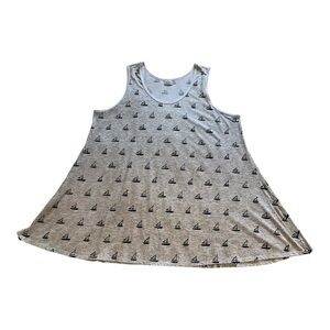 LuLaRoe Tank Top | Nautical Print | Size 3X